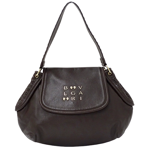 Bulgari Bvlgari Shoulder Bag Leoni Leather Dark Brown
